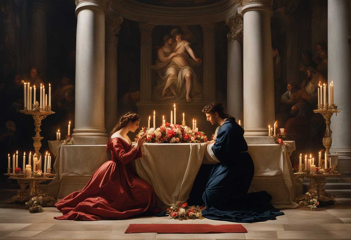 A-couple-kneels-at-an-altar-surrounded-by-flickering-candles-embodying-love-and-hope_mxrv