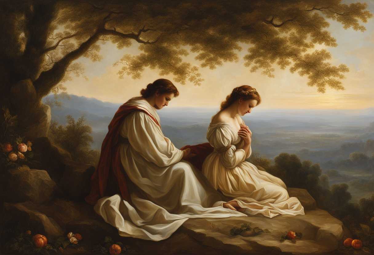 A-couple-kneels-in-soft-light-hands-clasped-surrounded-by-nature-embodying-love-and-hope_hwdt