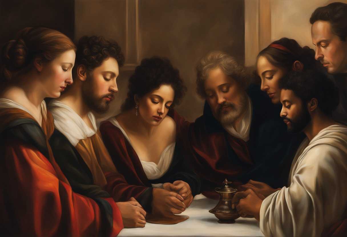 A-diverse-group-in-soft-light-united-in-prayer-sharing-warmth-and-heartfelt-connection_flgg