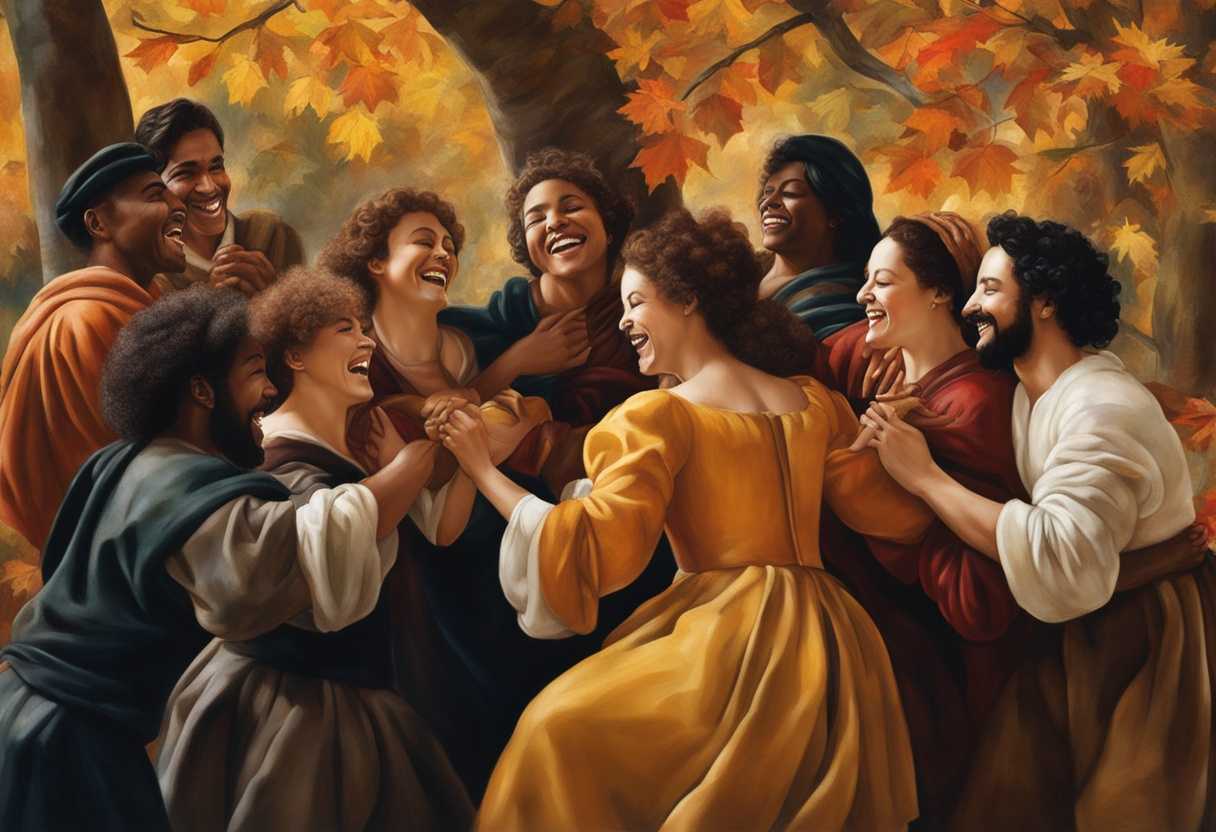 A-diverse-group-joyfully-celebrates-freedom-under-autumn-trees-hands-clasped-laughter-shared_tsdn