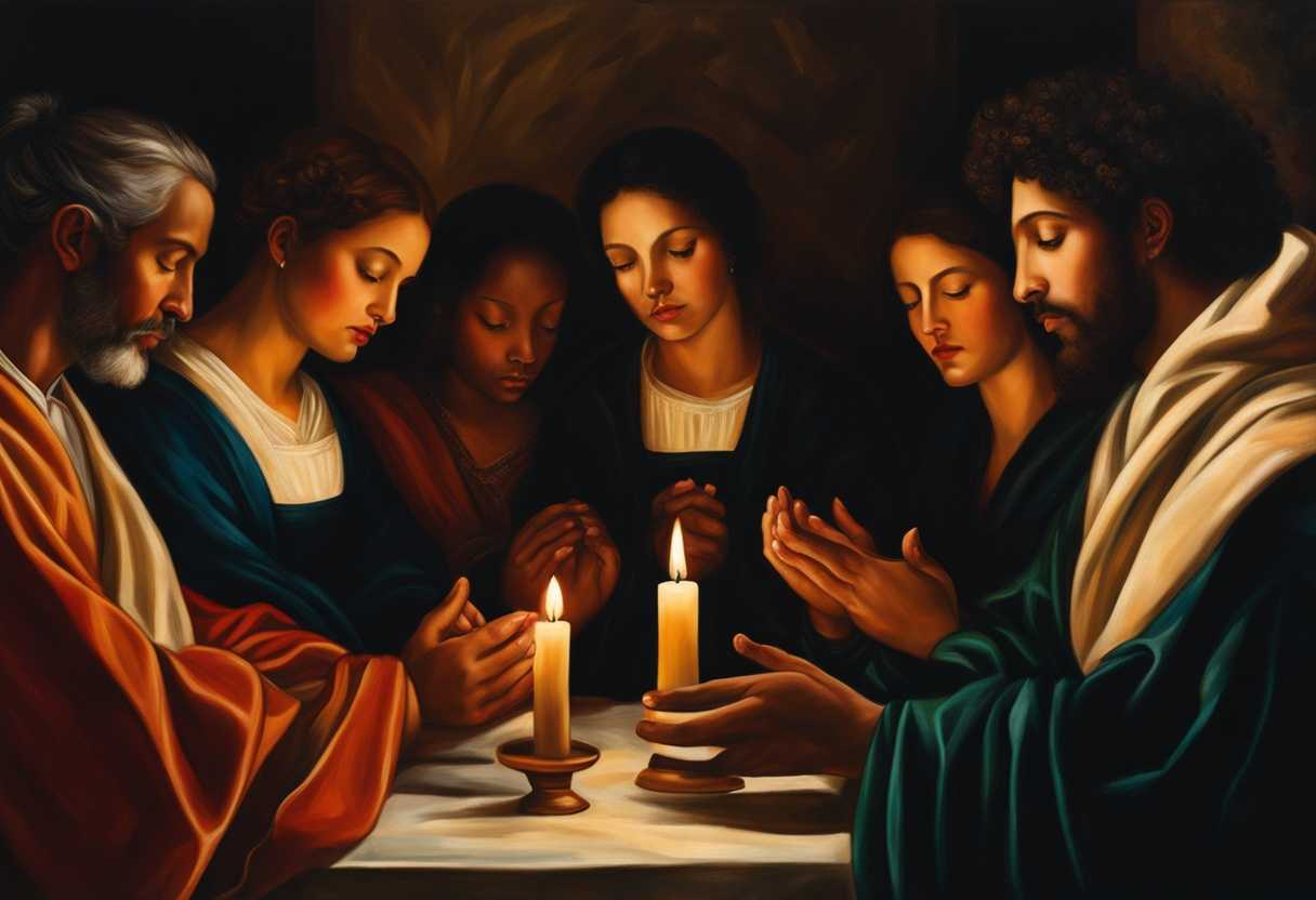A-diverse-group-prays-together-hands-clasped-candles-flickering-embodying-unity-and-hope_qouu