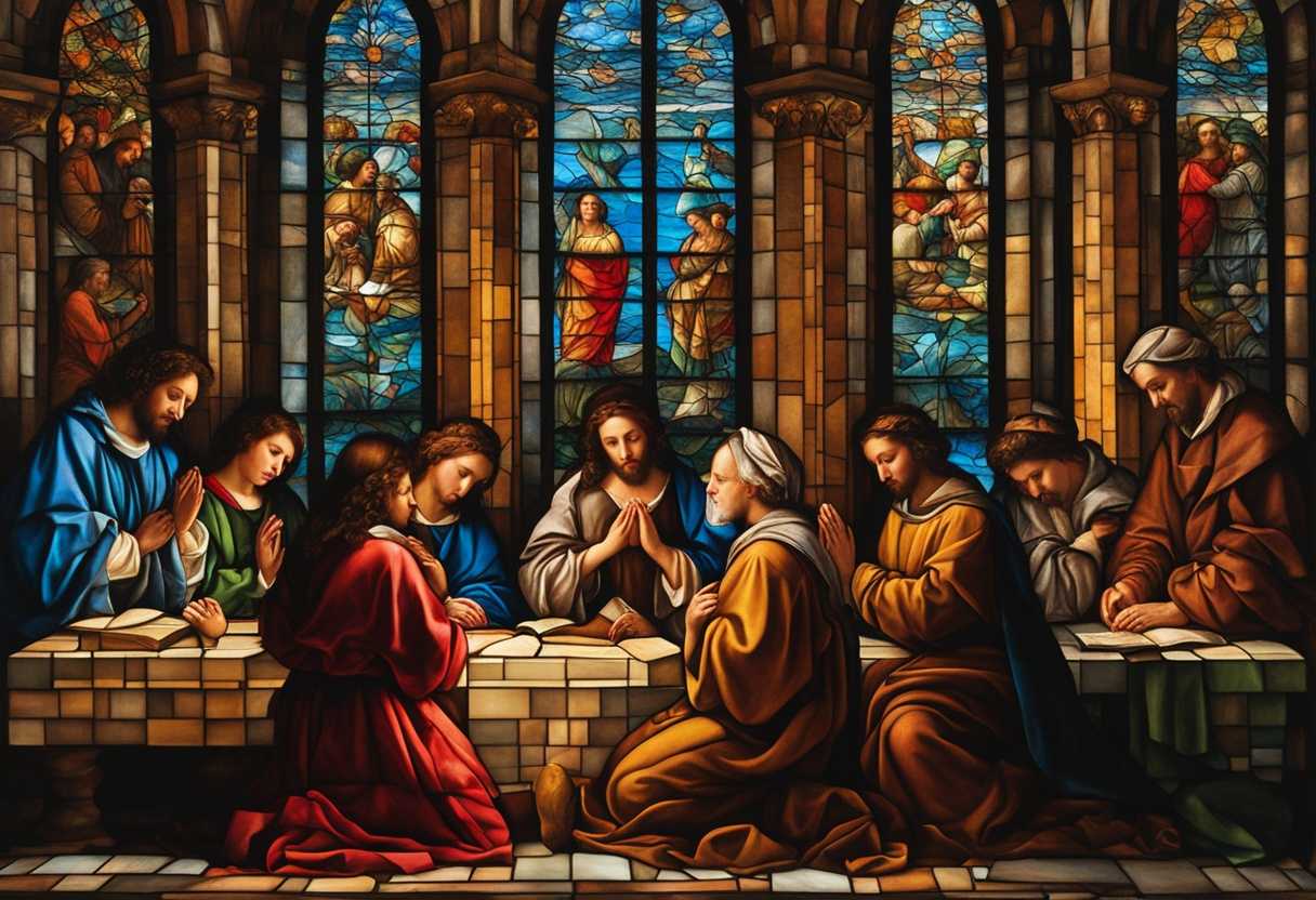 A-diverse-group-prays-together-illuminated-by-stained-glass-embodying-unity-and-hope_oevv