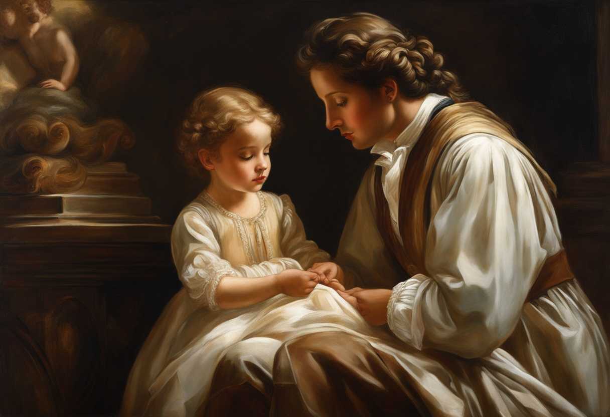 A-doctor-tenderly-examines-a-child-in-a-serene-comforting-atmosphere-radiating-reassurance-and-com_gxfs