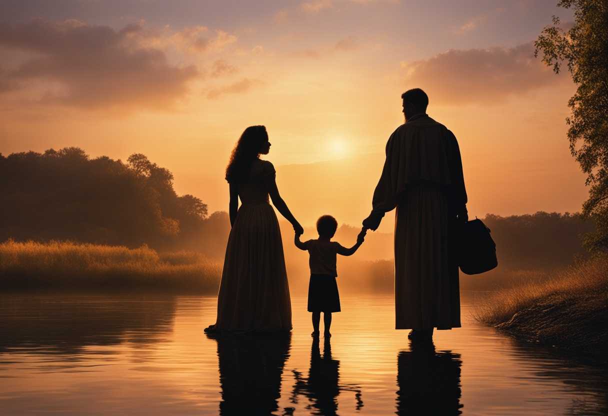 A-family-holding-hands-in-prayer-at-sunset-united-in-faith-amidst-financial-struggles_pcdz
