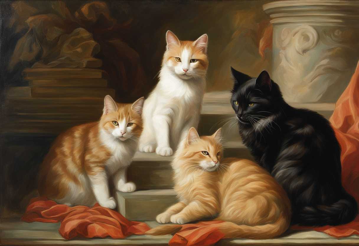 A-group-of-cats-with-closed-eyes-basking-in-soft-light-receiving-a-divine-blessing_gbfn