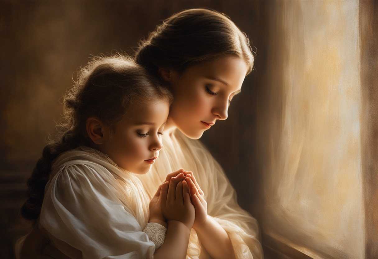 A-parent-and-child-share-a-tender-moment-of-prayer-bathed-in-soft-light_azgj
