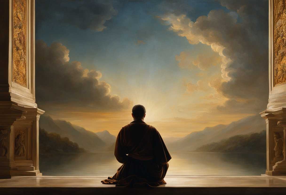 A-person-in-prayer-illuminated-by-gentle-light-surrounded-by-tranquility-and-reflection_xbyt