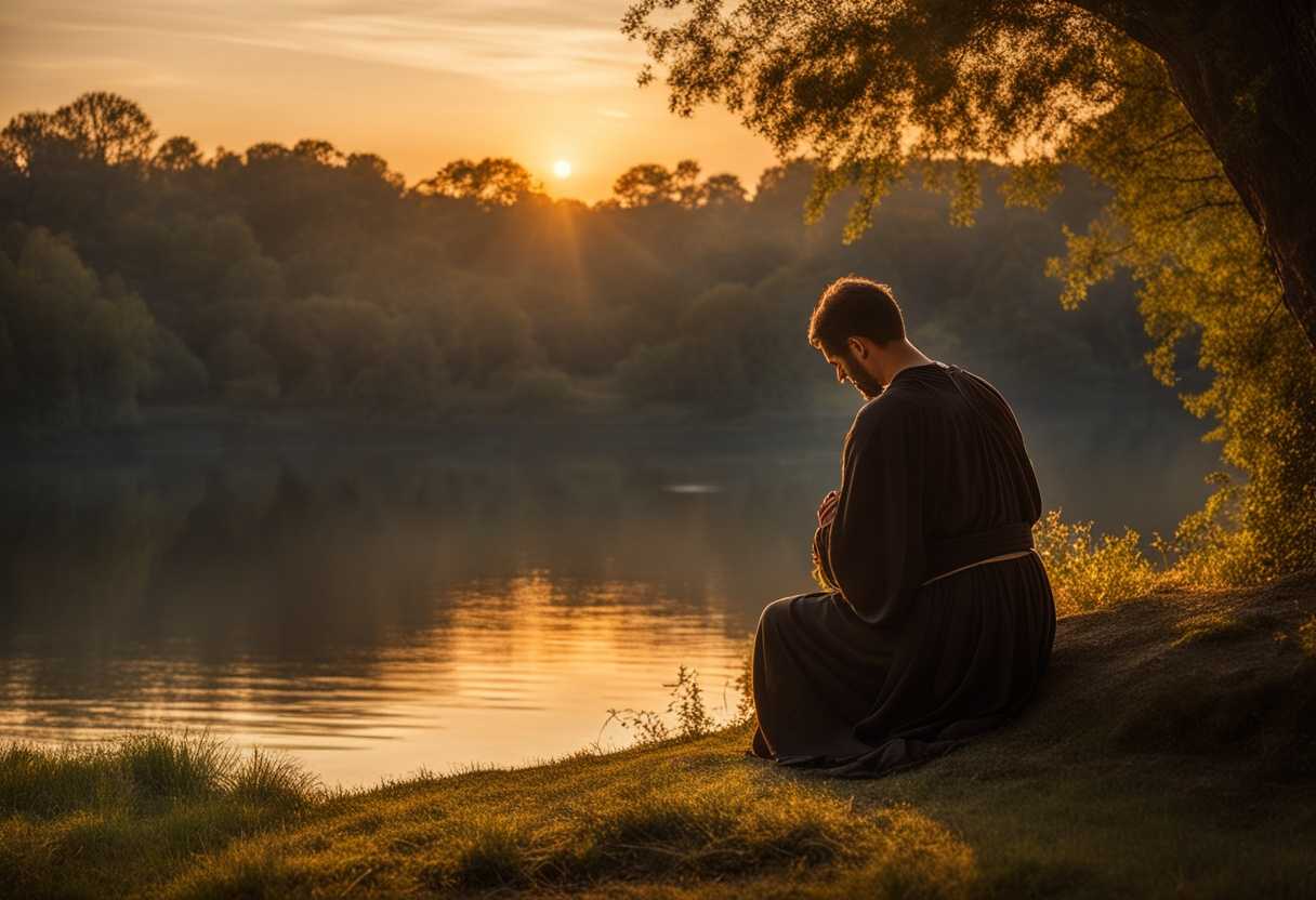 A-person-kneels-in-prayer-surrounded-by-nature-s-tranquility-and-golden-hour-light_ohwg