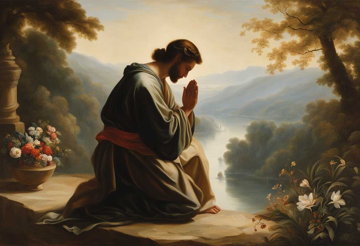 A-person-kneels-in-prayer-surrounded-by-serene-nature-seeking-divine-guidance-and-peace_pouc
