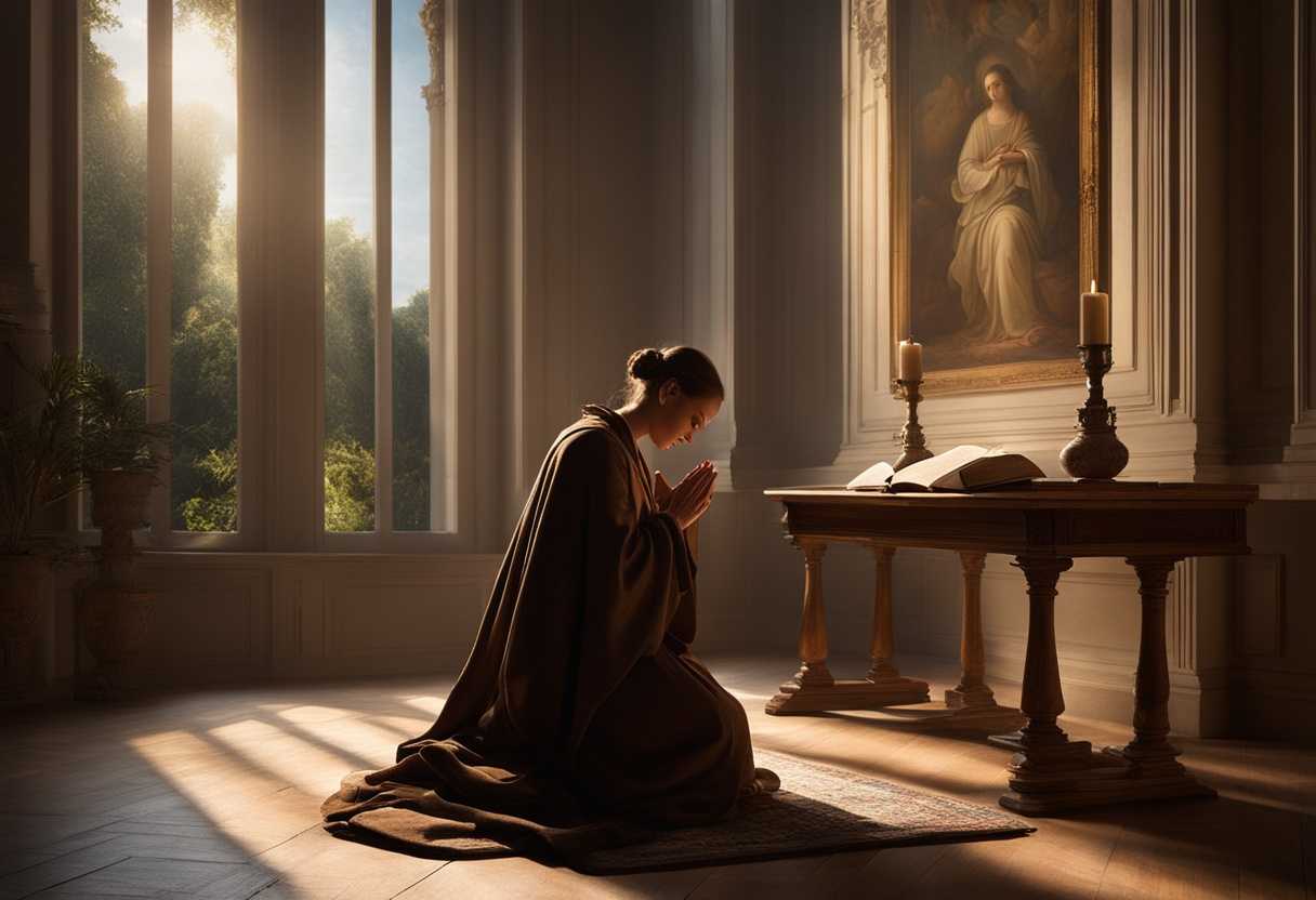A-person-prays-in-a-softly-lit-tranquil-room-surrounded-by-nature-s-gentle-presence_ulbd