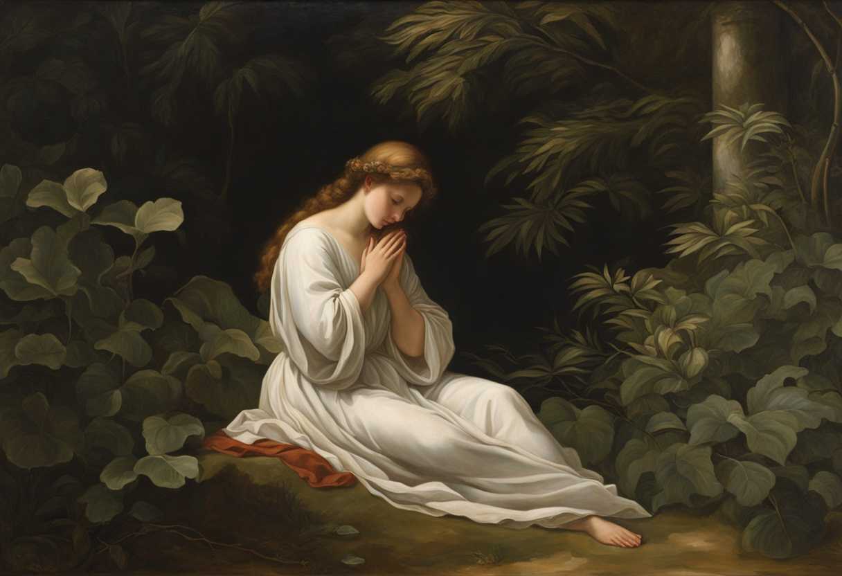 A-prayerful-figure-kneels-in-serene-nature-embodying-peace-and-deep-reflection-amidst-lush-greenery_wajz