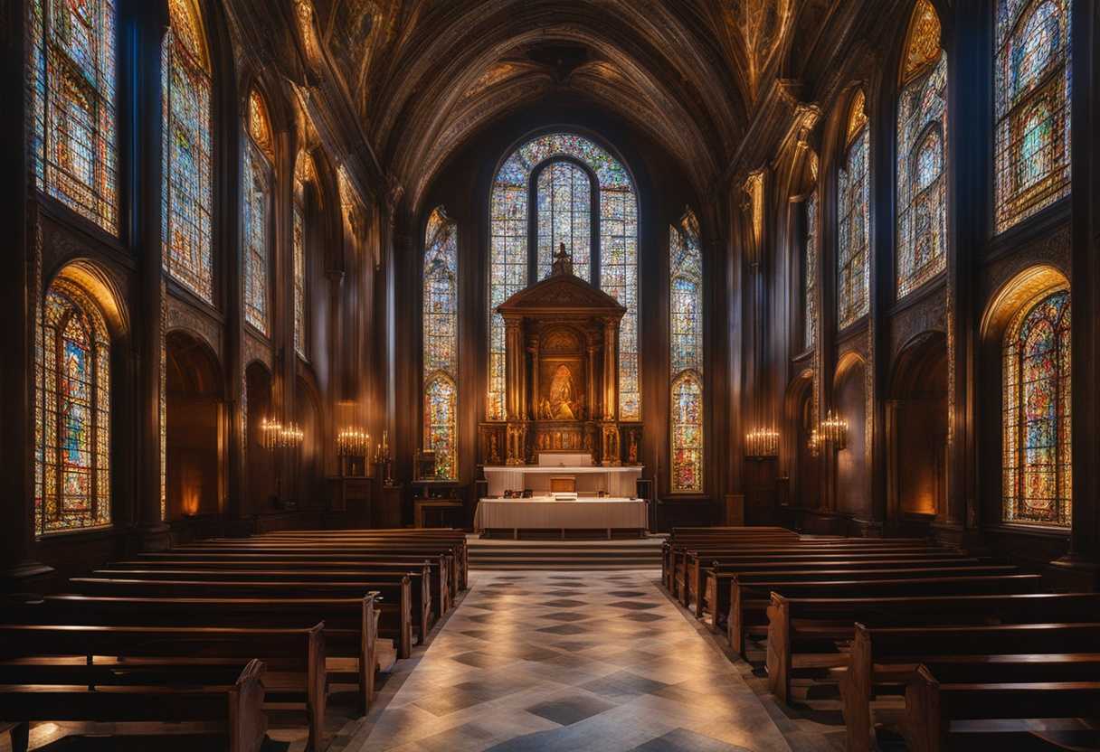 A-serene-chapel-stained-glass-casting-soft-light-on-prayerful-devoted-individuals_uqnb