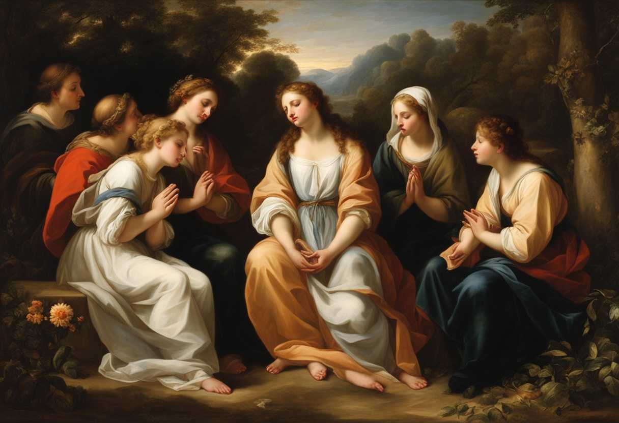 A-serene-circle-of-prayer-soft-light-clasped-hands-and-hopeful-expressions-in-nature_xpva