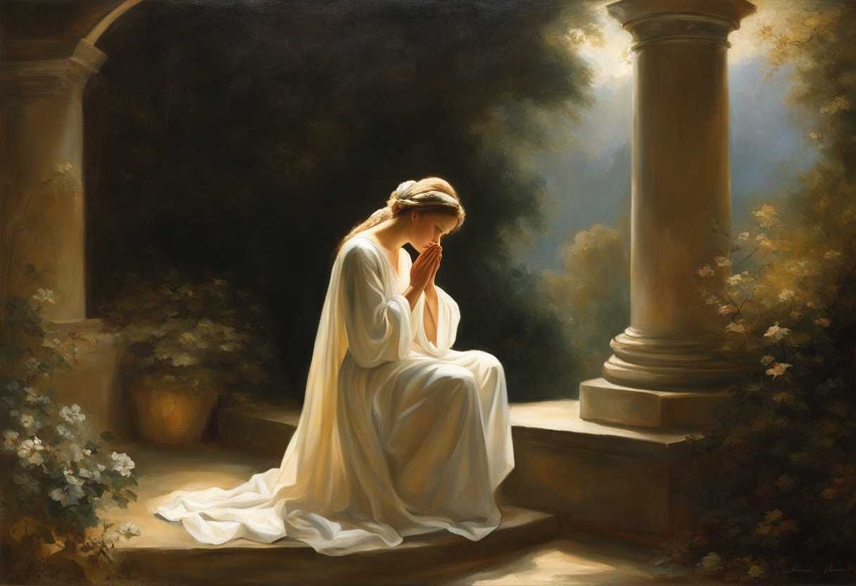 A-serene-figure-in-prayer-bathed-in-soft-light-surrounded-by-nature-s-tranquility_befp