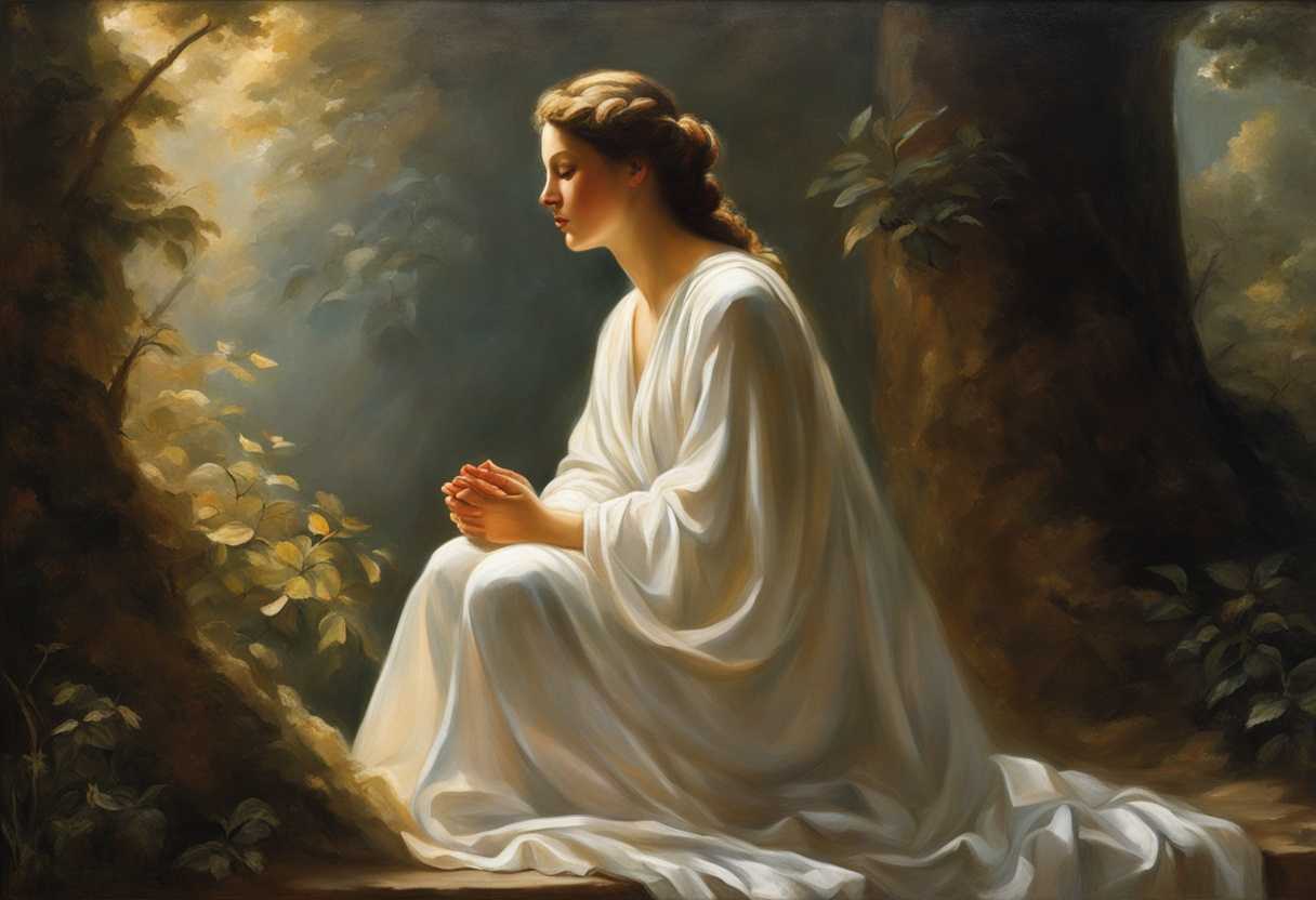 A-serene-figure-in-prayer-bathed-in-soft-light-surrounded-by-nature-s-whispers_semq