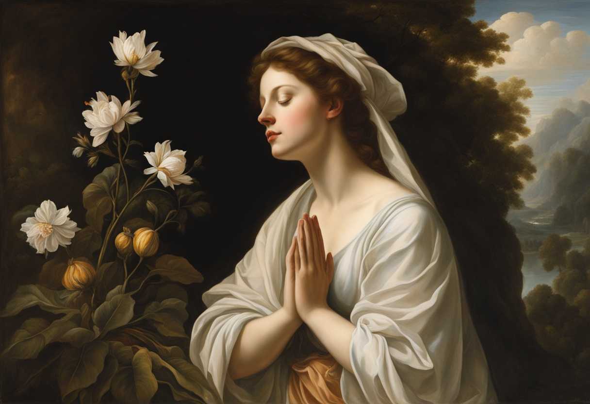 A-serene-figure-in-prayer-embraced-by-nature-s-tranquility-and-soft-filtering-light_kuml