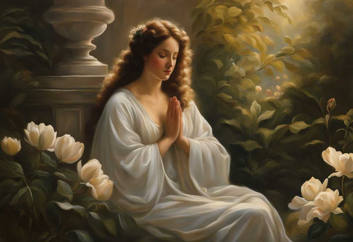 A-serene-figure-in-prayer-soft-light-illuminating-a-tranquil-garden-embodying-inner-peace_sfei