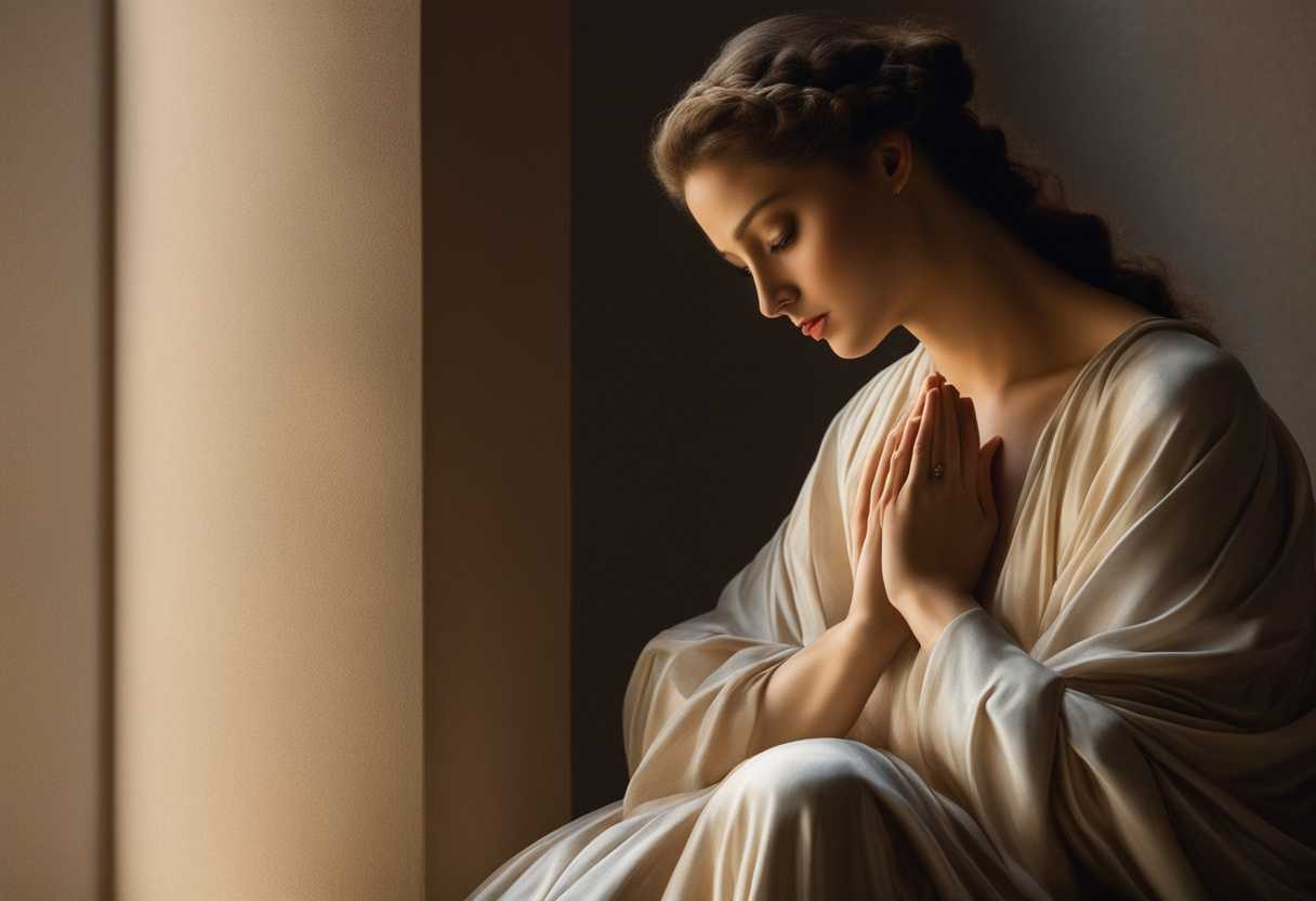 A-serene-figure-in-prayer-soft-light-illuminating-a-tranquil-sacred-atmosphere_ixif
