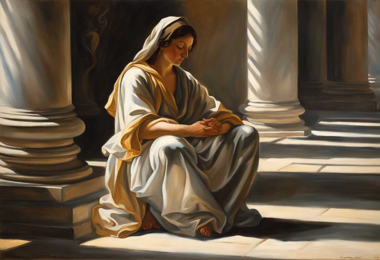 A-serene-figure-in-prayer-sunlight-dappling-the-ground-embodying-peace-and-reflection_xbii