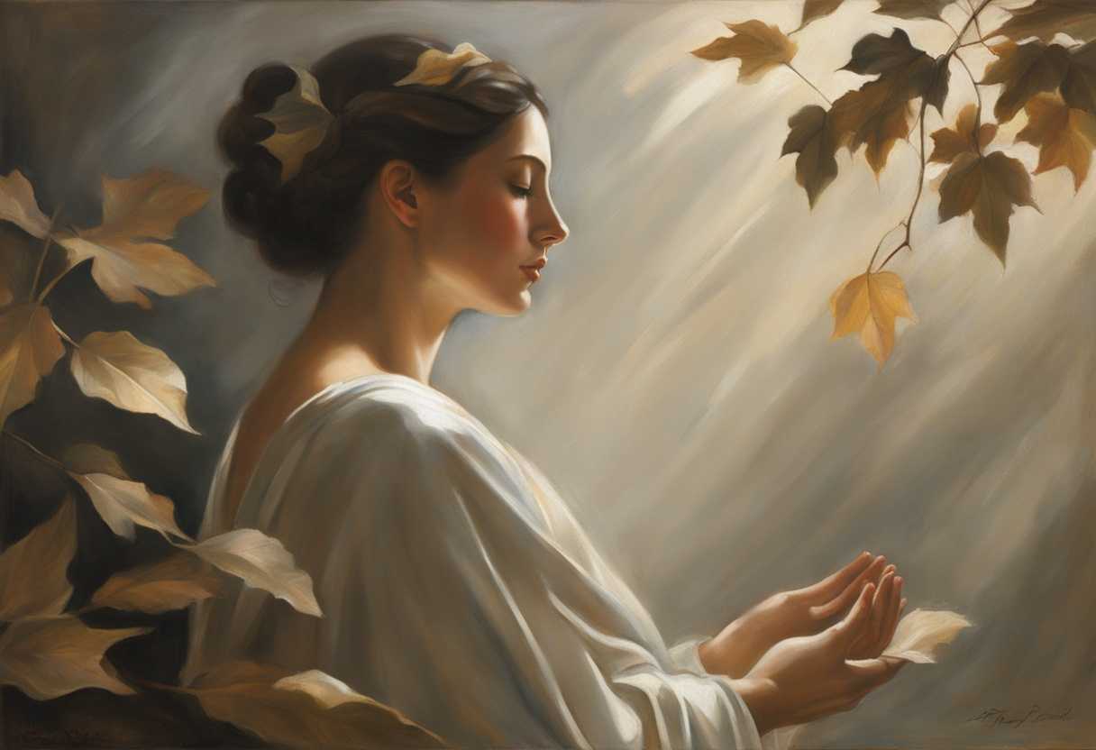 A-serene-figure-in-prayer-surrounded-by-soft-light-and-rustling-leaves-embodies-tranquility_lylq