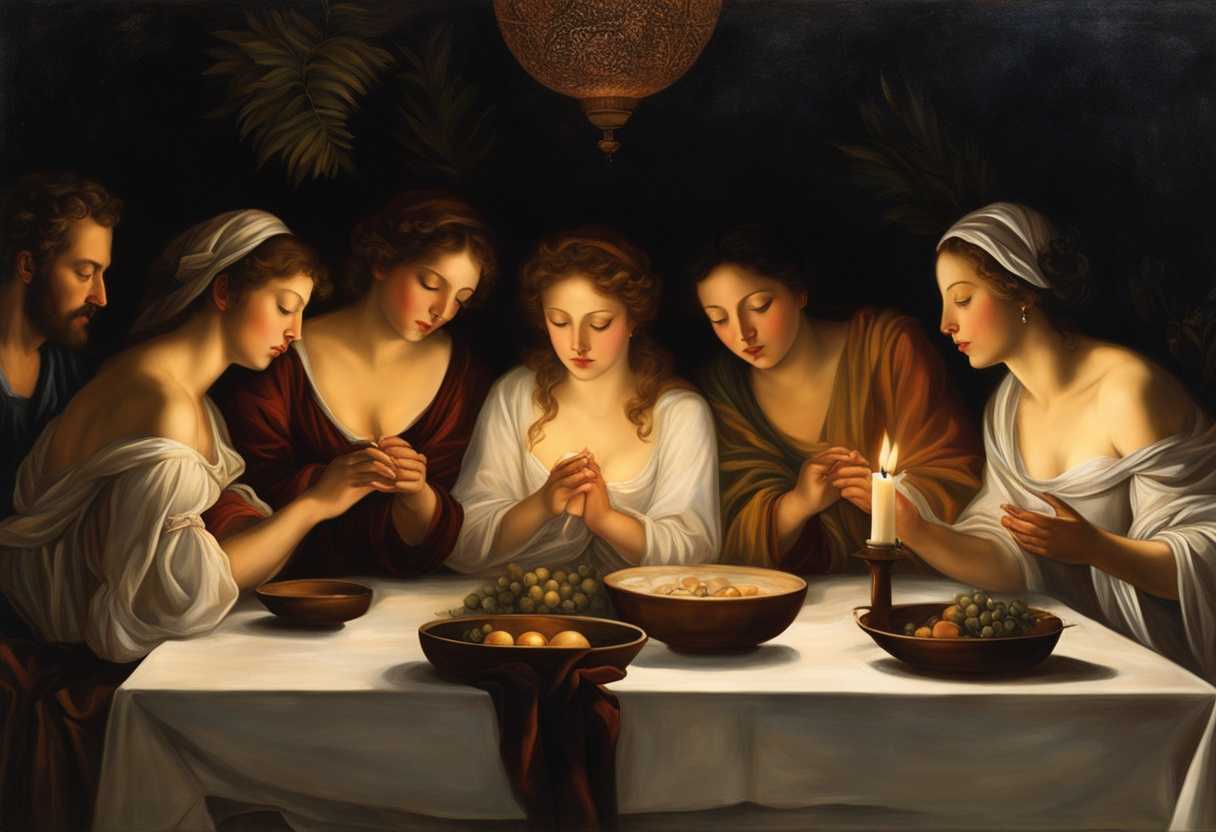 A-serene-gathering-in-nature-hands-clasped-eyes-closed-candles-flickering-unity-in-prayer_prks