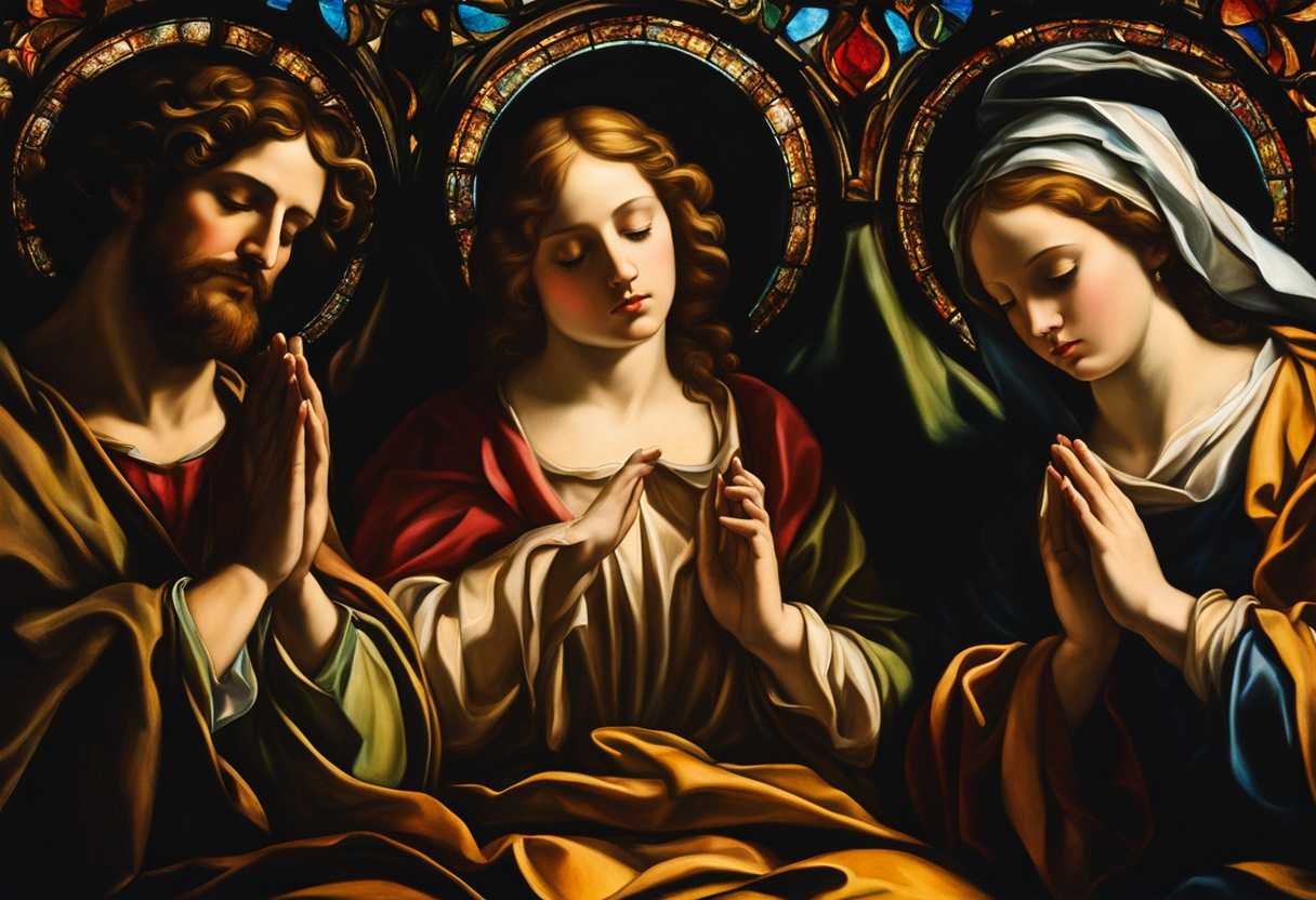 A-serene-group-in-prayer-hands-clasped-illuminated-by-soft-stained-glass-light_swcz
