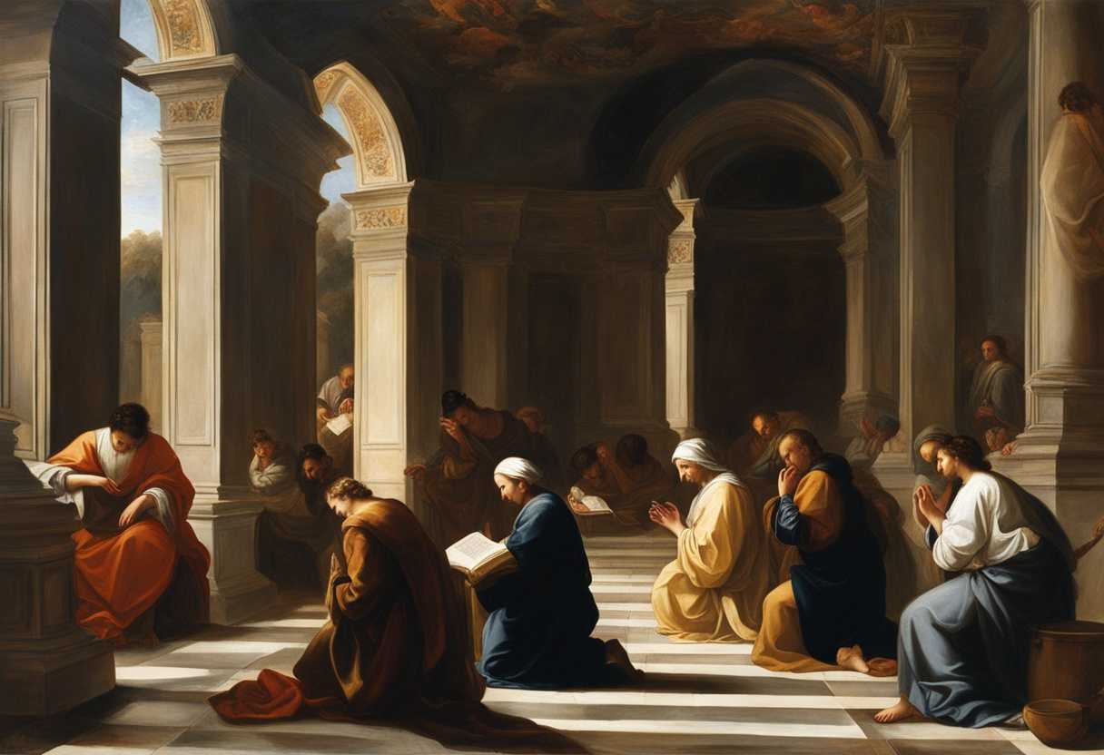 A-serene-sanctuary-individuals-kneeling-in-prayer-soft-light-illuminating-their-peaceful-expressio_acug