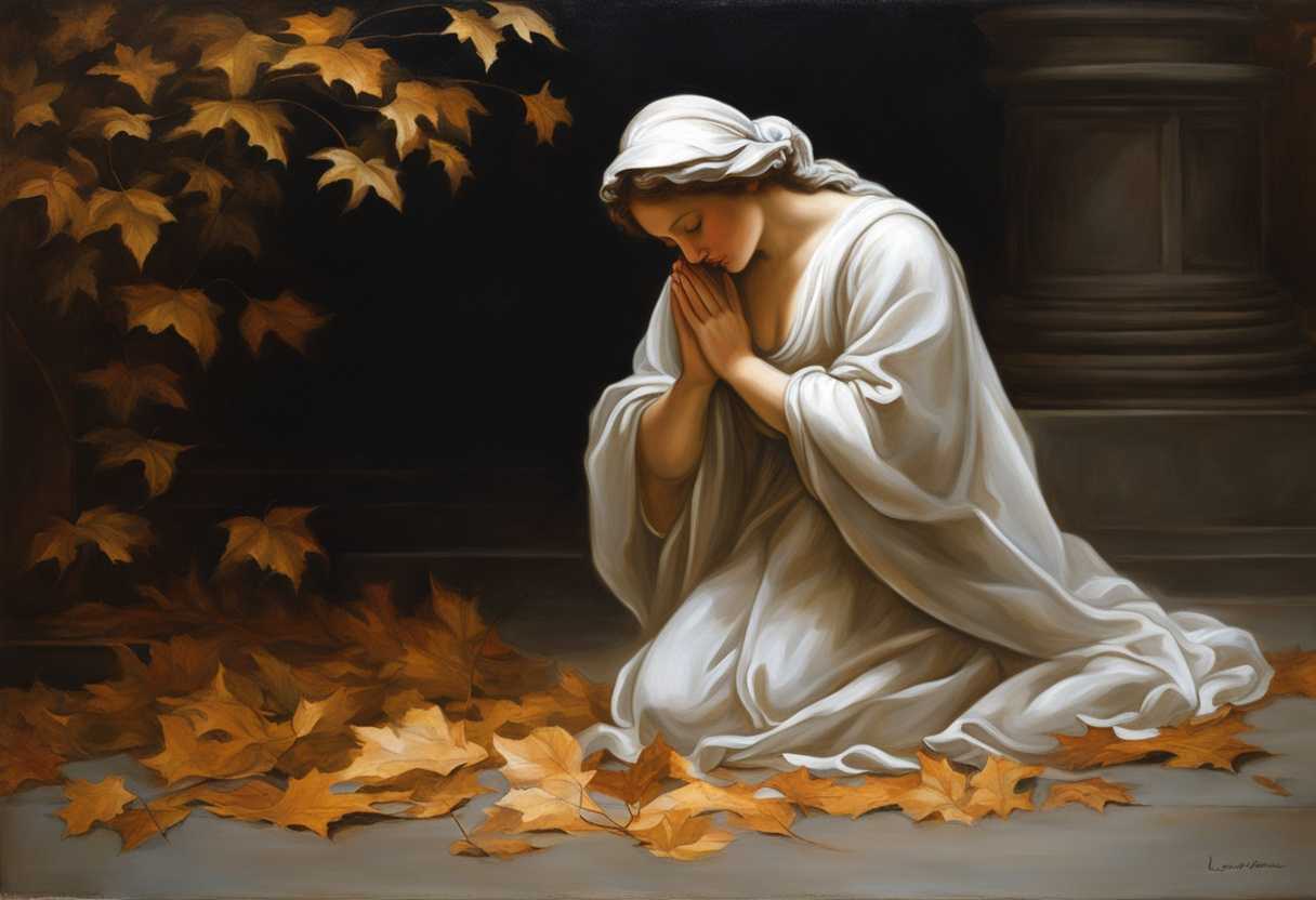 A-tranquil-figure-kneels-in-prayer-surrounded-by-soft-light-and-rustling-leaves_gblk