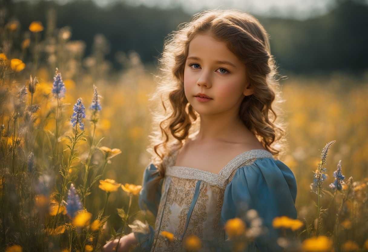 A-young-girl-stands-in-a-sunlit-field-of-wildflowers-embodying-innocence-and-grace_pwfx