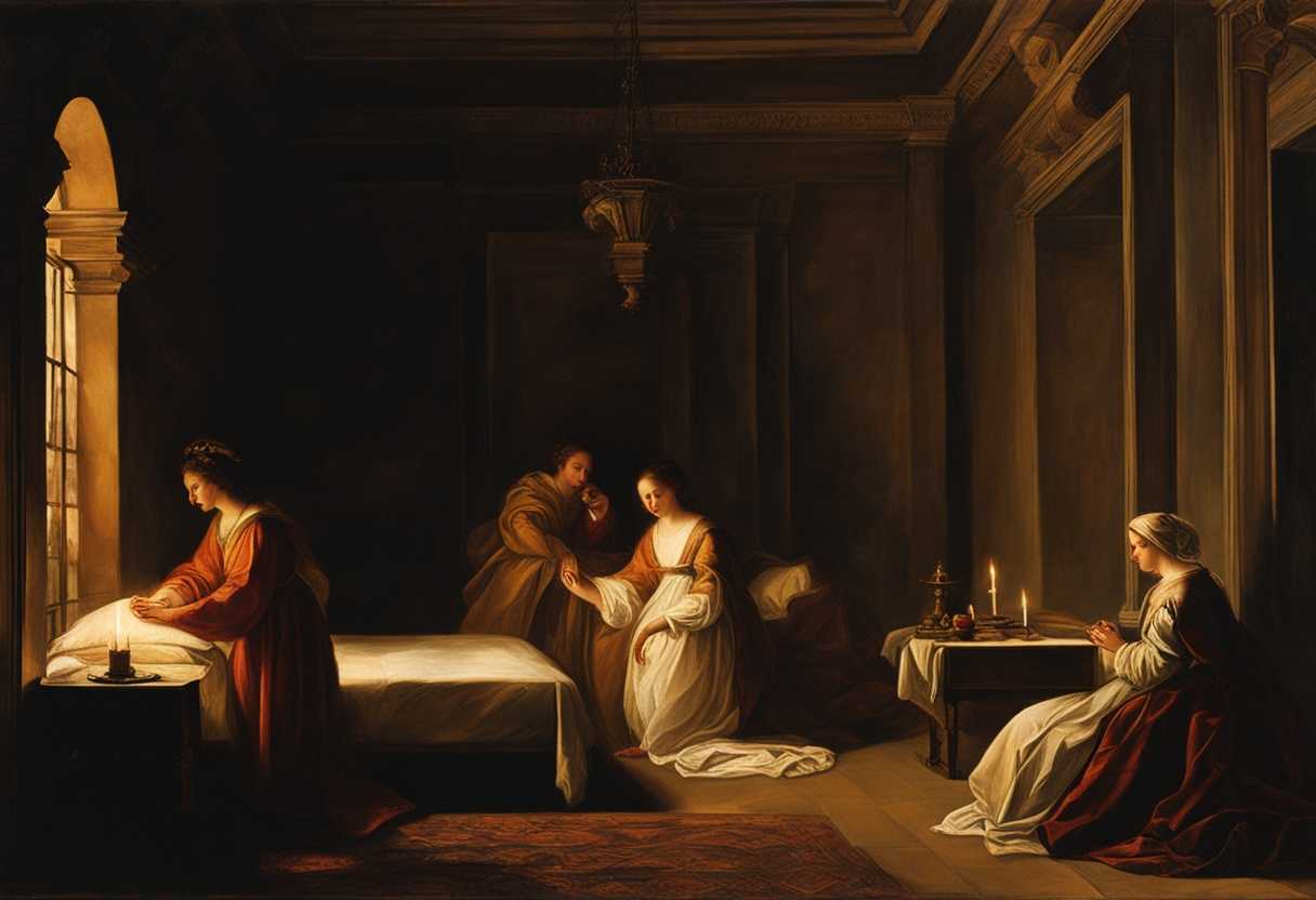 Candlelit-bedroom-individuals-in-prayer-serene-expressions-seeking-divine-protection-during-sleep_qehh