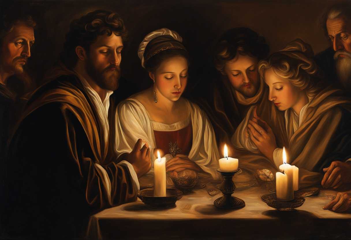Candlelit-prayer-bowed-heads-serene-faces-seeking-forgiveness-and-divine-connection_olme