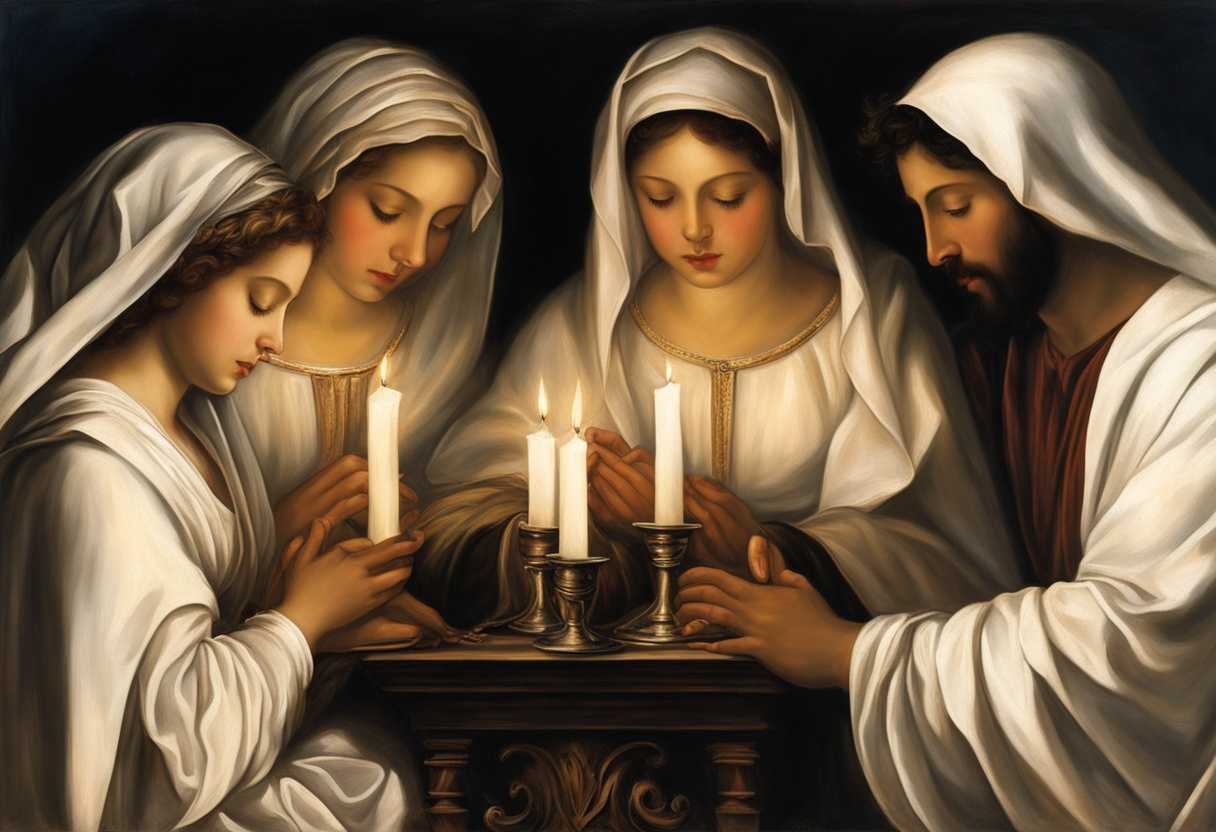 Candlelit-prayer-ritual-solemn-faces-clasped-hands-vibrant-flowers-unity-in-grief-heartfelt-rem_zyde