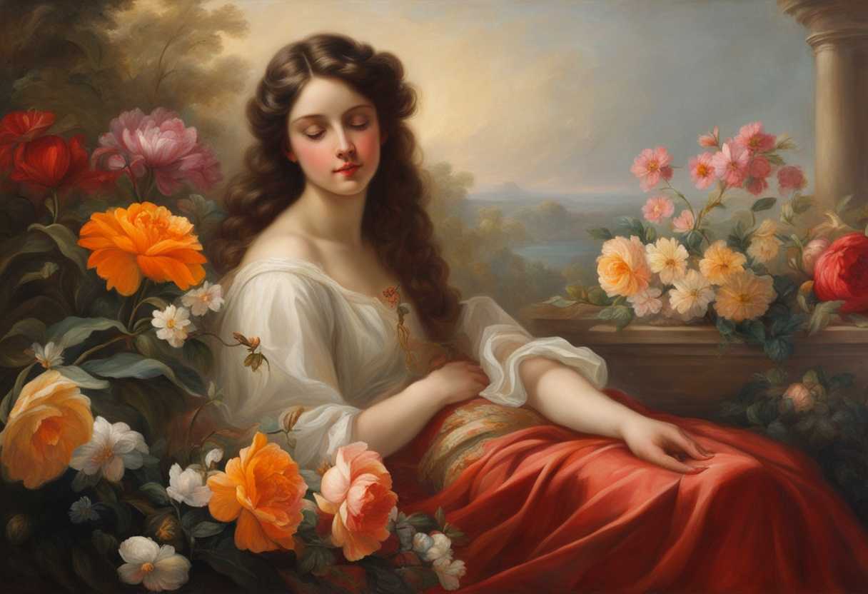 Clara-Ray-in-serene-tranquility-surrounded-by-vibrant-flowers-and-soft-morning-light_hgwp