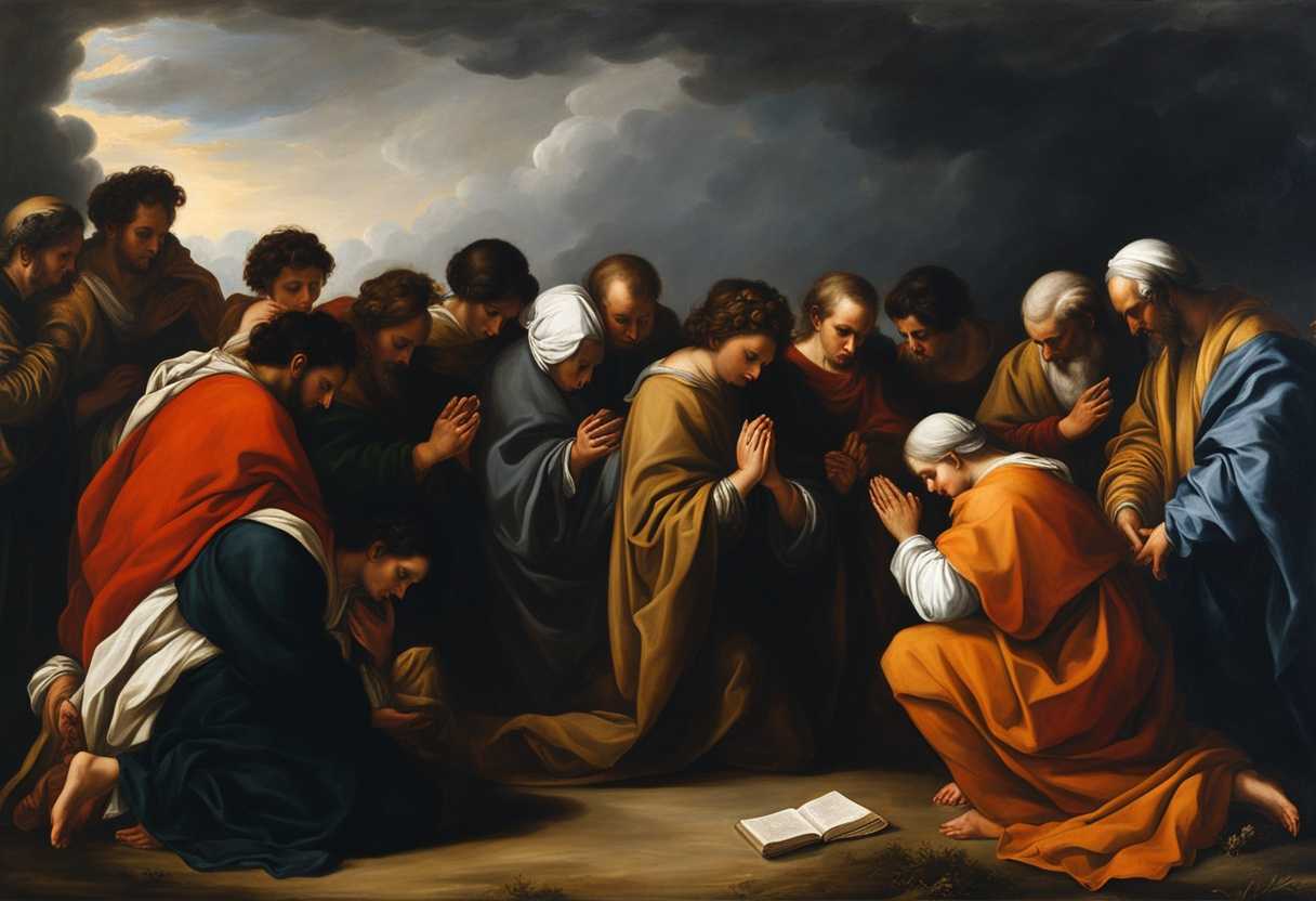 Community-gathers-in-prayer-hands-clasped-under-dark-clouds-seeking-solace-after-the-storm_csym