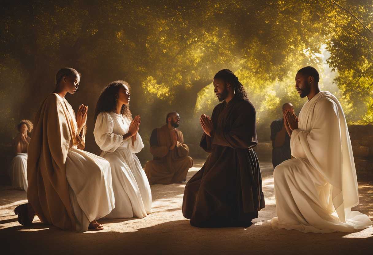Diverse-individuals-united-in-prayer-sunlight-filtering-through-trees-radiating-love-and-acceptanc_spxp