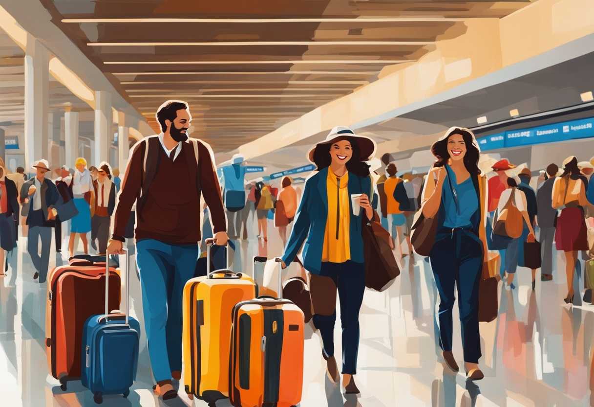 Excited-travelers-at-a-bustling-airport-bright-smiles-colorful-luggage-capturing-joyful-memories_pldx