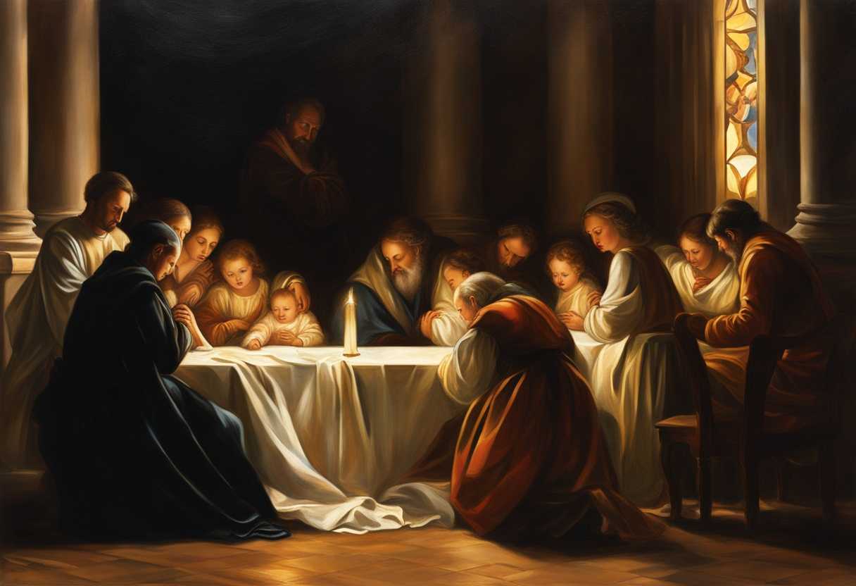 Family-in-prayer-heads-bowed-warm-light-expressions-of-hope-love-filled-sanctuary_cizq
