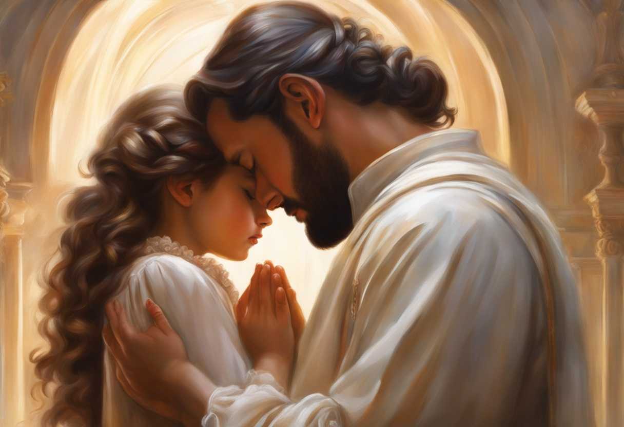 Father-and-daughter-share-a-peaceful-prayer-hands-clasped-bathed-in-soft-light-showing-love_urkt
