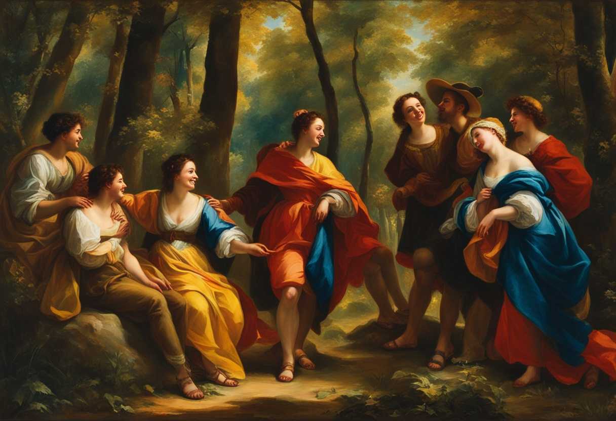 Friends-sharing-laughter-in-a-sunlit-forest-surrounded-by-vibrant-colors-and-genuine-connection_knuk