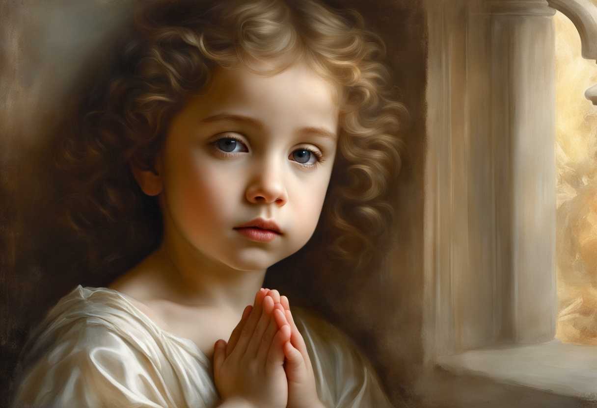 Innocent-child-in-prayer-bathed-in-soft-light-exuding-vulnerability-and-comfort_dalk