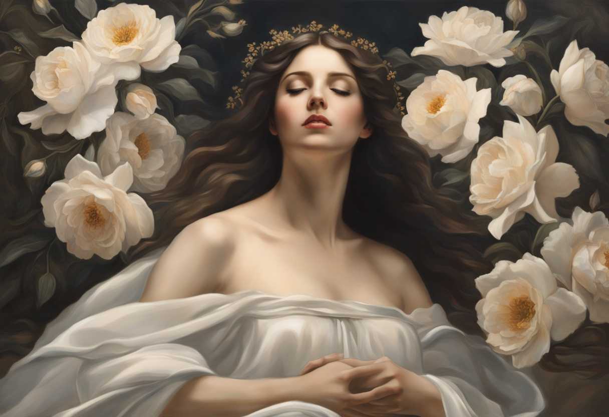 Mary-in-soft-light-surrounded-by-tribute-flowers-embodies-serene-sacrifice-and-reflection_ugyu