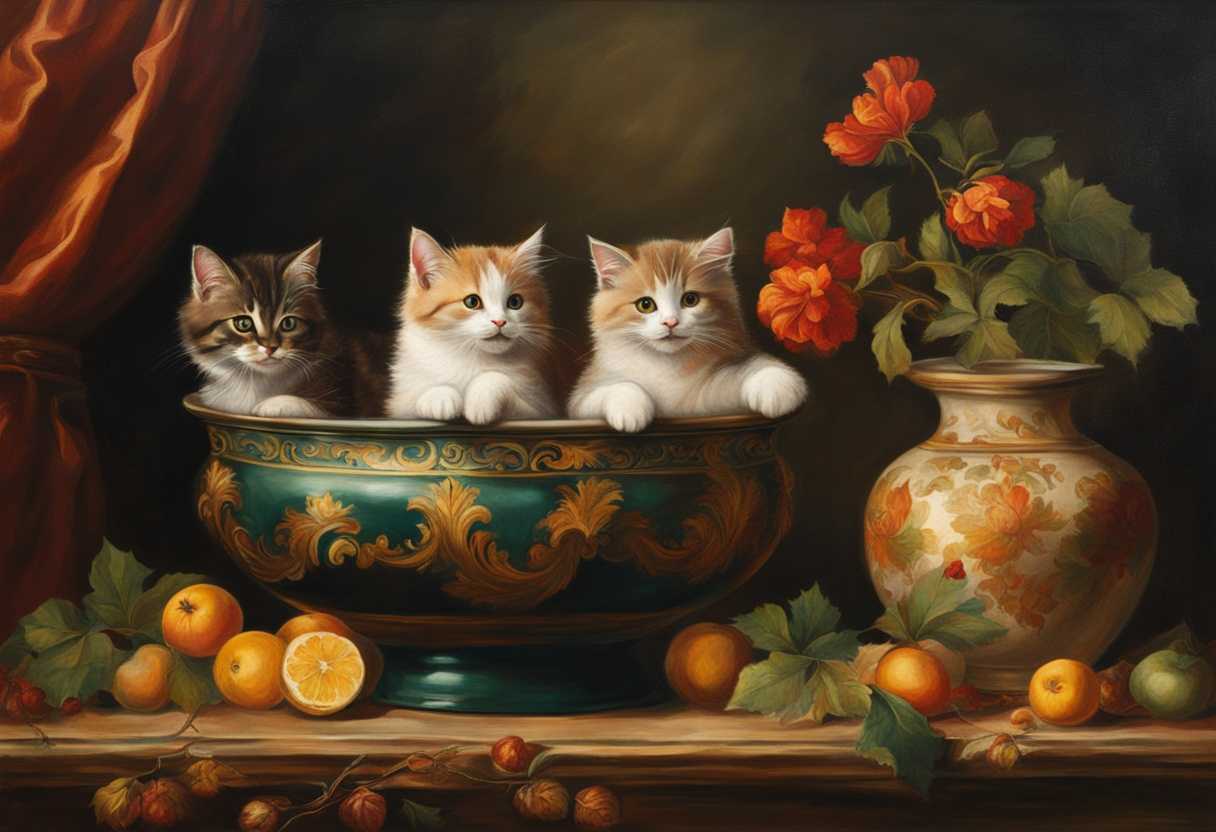 Mischievous-cats-create-chaos-leaping-and-peeking-behind-a-vase-in-cozy-lighting_meld