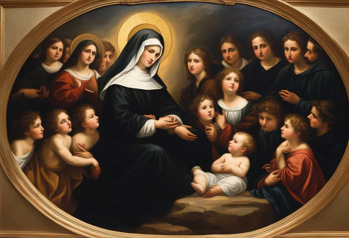 Saint-Faustina-surrounded-by-seekers-bathed-in-serene-light-embodying-faith-and-divine-guidance_wkaf