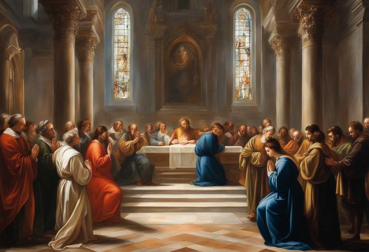 Serene-church-scene-individuals-in-prayer-raised-hands-soft-stained-glass-light-unity-in-worship_vczy