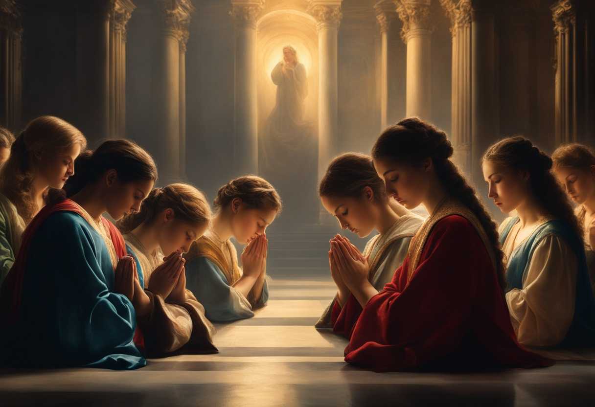 Students-in-prayer-heads-bowed-hands-clasped-soft-light-serene-atmosphere-unity-in-reflection_raas