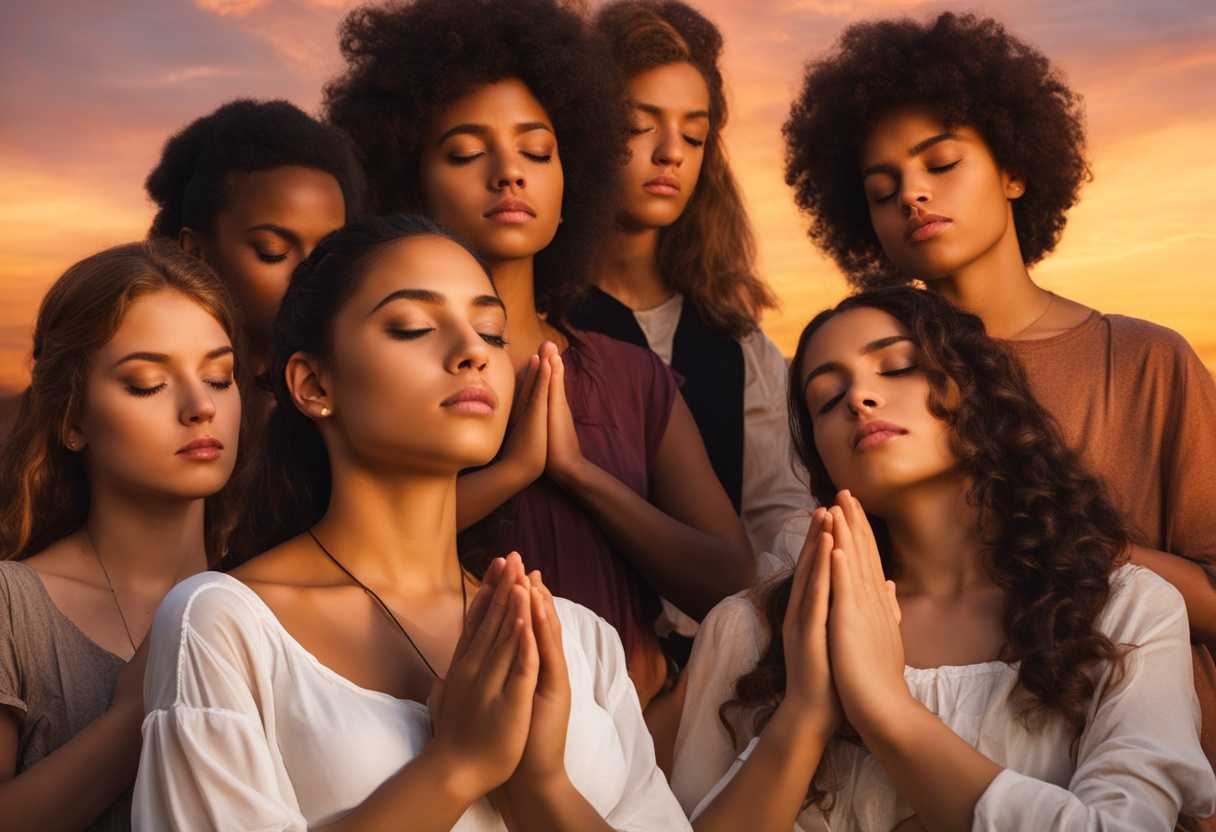 Teenagers-in-prayer-circle-at-sunset-hands-clasped-eyes-closed-in-unity-and-faith_nqrr