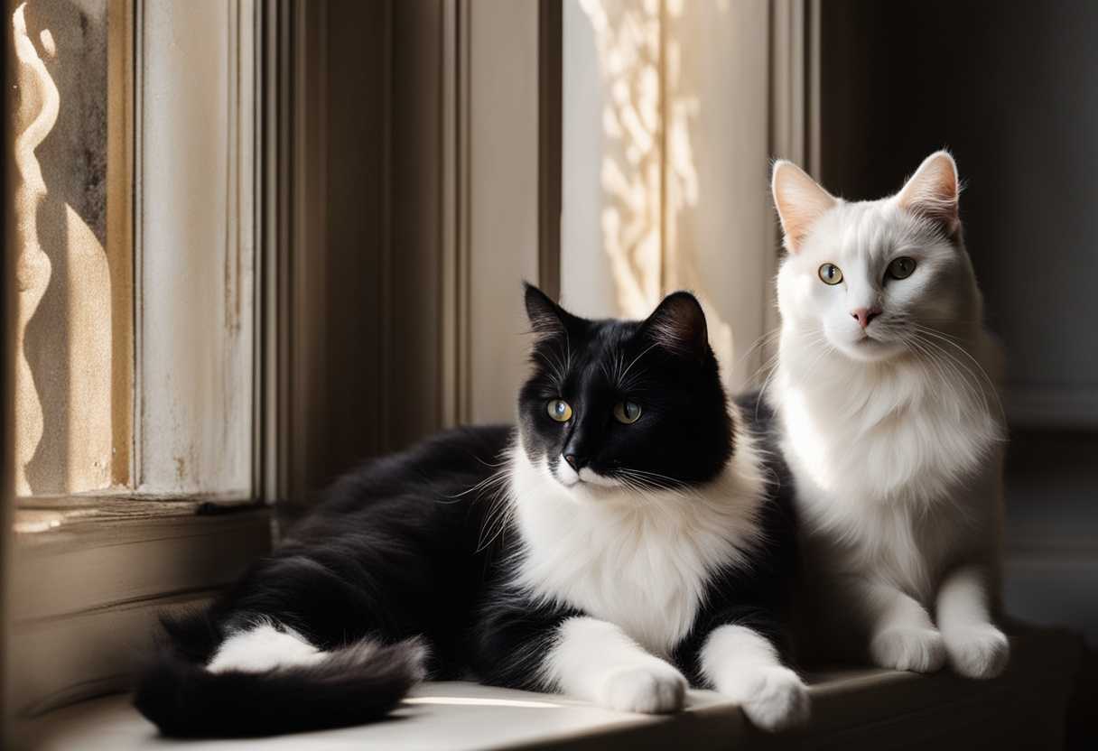 Two-elegant-black-and-white-cats-basking-in-the-sun-on-a-peaceful-windowsill_wmgq