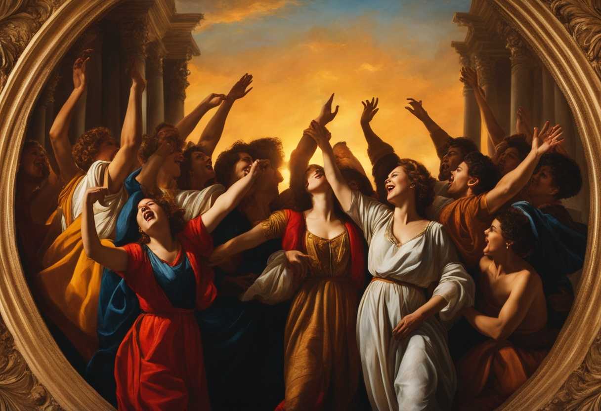 People-in-a-circle-at-sunset-arms-raised-singing-joyfully-in-vibrant-clothing_bkgh