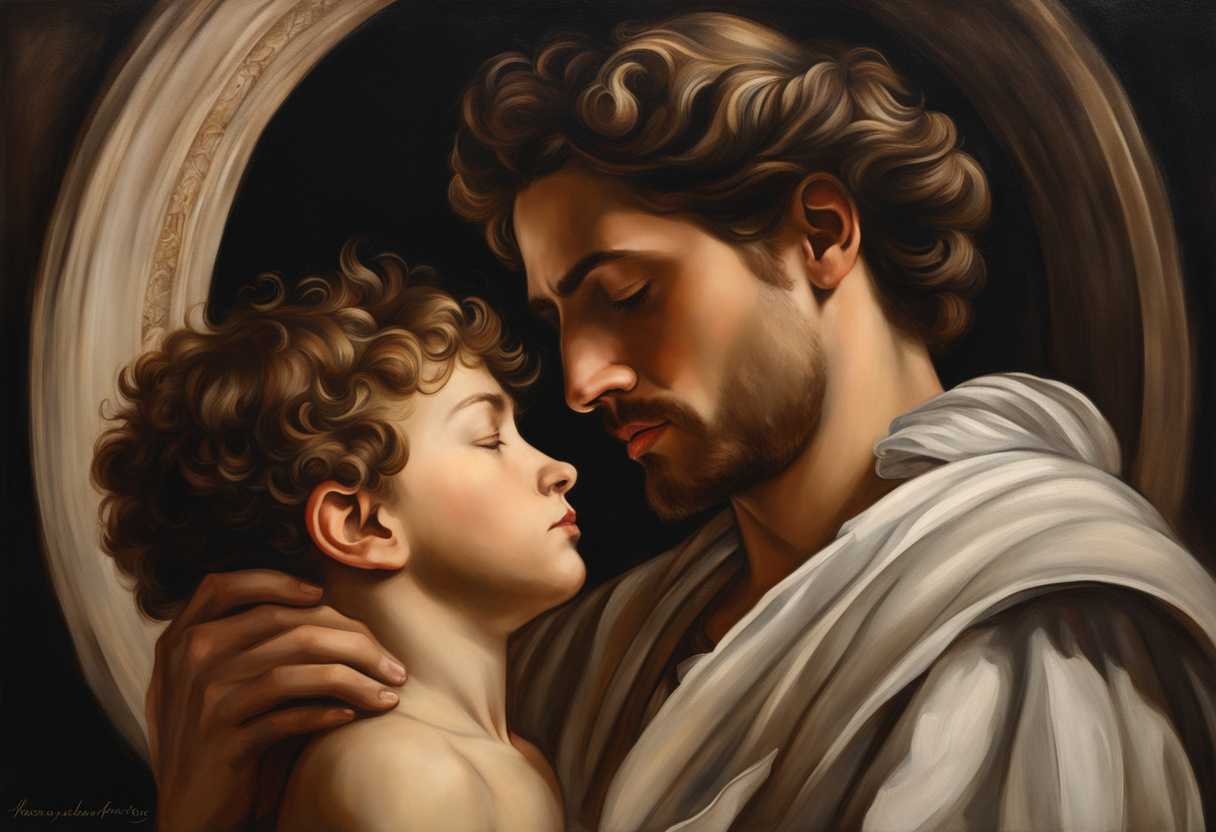 A-father-and-son-share-a-tender-embrace-embodying-timeless-love-strength-and-wisdom_lgpq