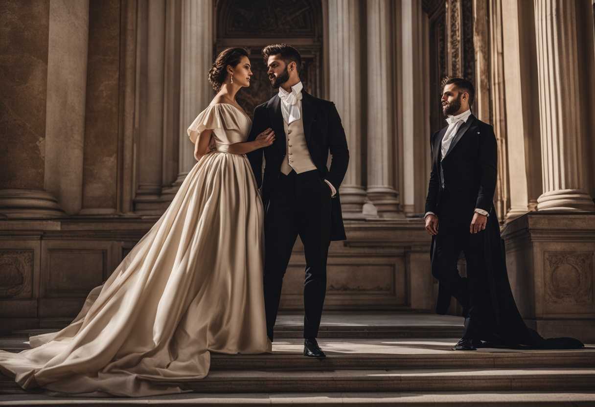 Confident-man-and-serene-woman-stand-united-in-front-of-grand-building-embodying-timeless-elegance_orsp